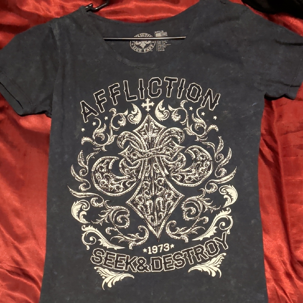 Affliction Bling Fleur De Lis Shirt